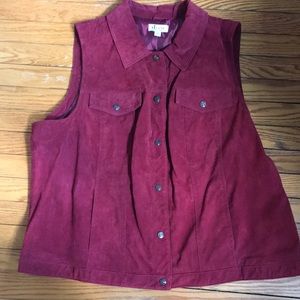 Never worn wine colored genuine suede